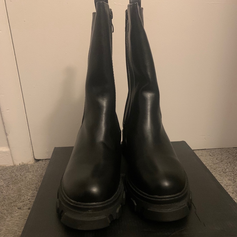 Chunky Heeled biker Boots